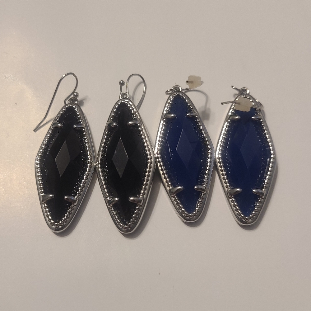 Faceted Dangle Earrings Duo